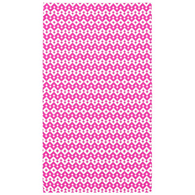Girlie Candy Pink und White Zigzags Tablecloth Tischdecke (Vorderseite)