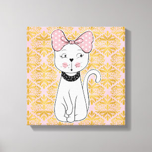 Girlie Cat Wrapped Canvas Print Leinwanddruck