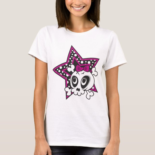 Girlie Emo Skull T-Shirt (Vorderseite)