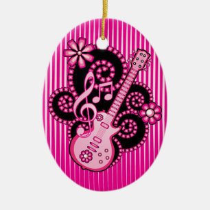 Girlie Gitarre Keramik Ornament