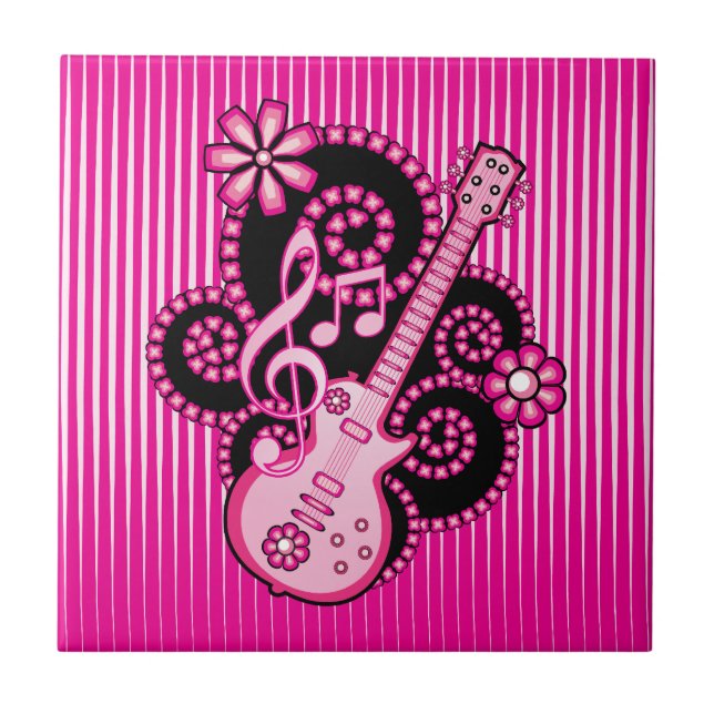 Girlie Guitar Fliese (Vorderseite)