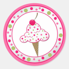 Girlie Ice Creme Cone Geburtstagsparty Sticker
