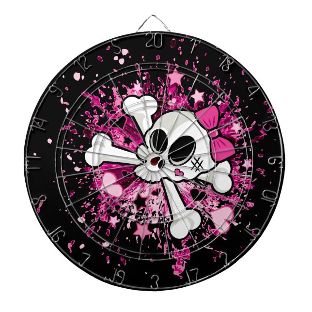 Girlie Skull und Crossbones Dartscheibe (vorne)