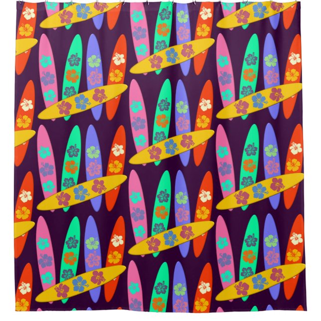 Girlie Surfboards Duschvorhang (Vorderseite)