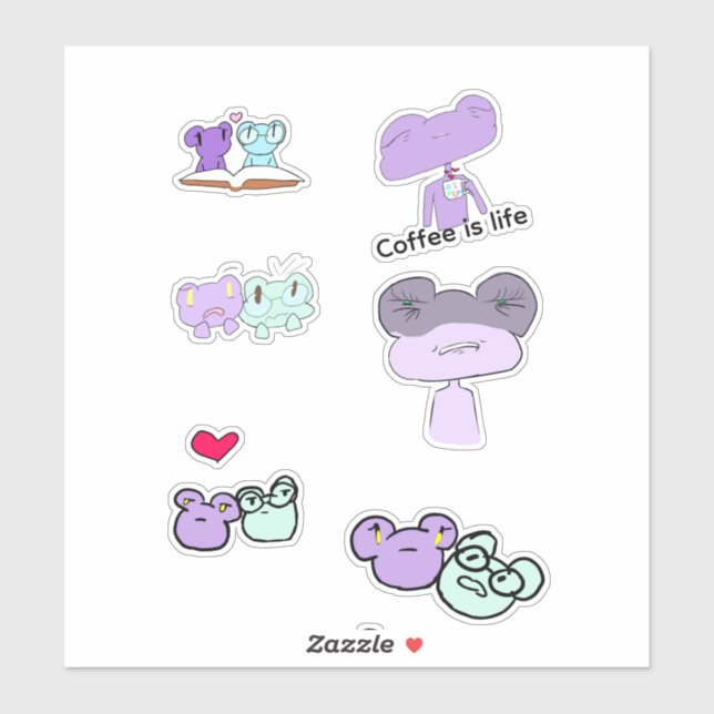 Girlie the frog sticker sheet (Blatt)