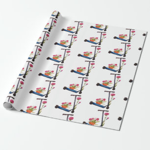 Girlie Watercolor Art Zeichne ScooteWrapping Paper Geschenkpapier