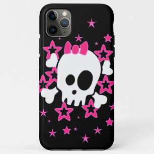 Girlie White Skull Cartoons Black Case-Mate iPhone Hülle