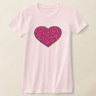 GirlieWear Frieden Liebe Freude Hoffnung Herz T-Shirt