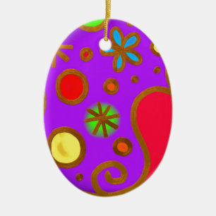 Girlish bemalt Lila rot Keramik Ornament