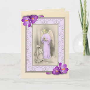 Girls 1. Communion Eucharist Card Verse innen Karte