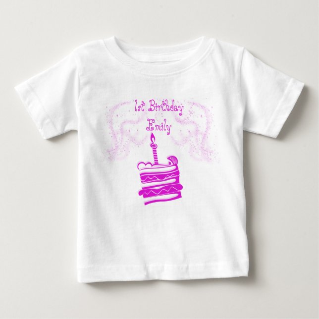 Girl's 1. Geburtstag Tutu T-Shirt (Vorderseite)