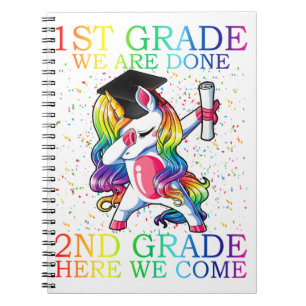 Girls 1st Grade Abschluss Magical Unicorn Geschenk Notizblock