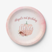 Girls 3. Geburtstag Rose Gold Glitzer Pumpkin