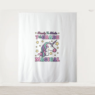 Girls 7th Grade Back To School Magical Unicorn Gif Wandteppich