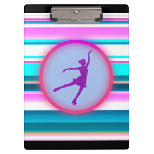 Girls Abbildung Skaten Streifen Klemmbrett