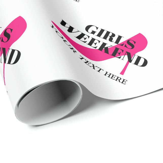 Girls am Wochenende Brautparty Junggeselinnen-Absc Geschenkpapier (Rolleneckpunkt)