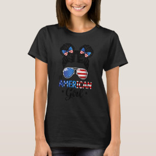 Girls American Flag Sonnenbrille 4. Juli Messy B T-Shirt