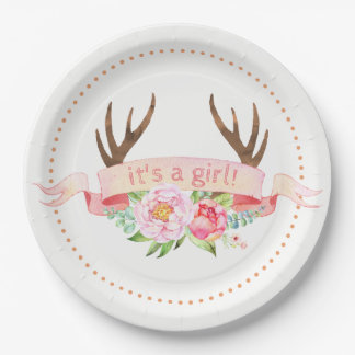 Girls Antler Baby Duschpapier Teller