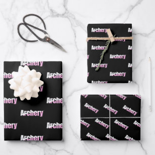 Girls Archery Abstrakt Typografie Geschenkpapier Set