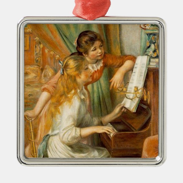 "Girls at the Piano", 1892 Ornament Aus Metall (Vorne)