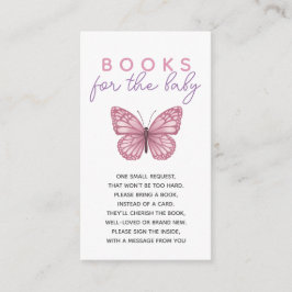 Girls Baby Dusche Rosa Schmetterlingsbücher für Ba Begleitkarte