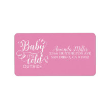 Girls Baby It's Cold Outside Address Label
