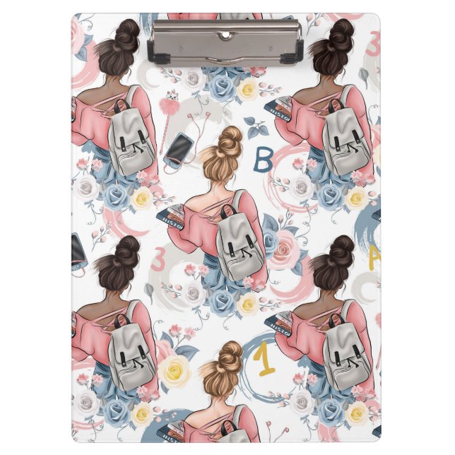 Girls Back-to-School-Zwischenablage Klemmbrett (Vorderseite)