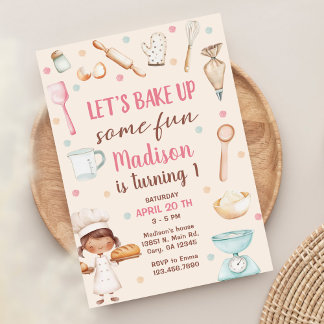 Girls backen erste Geburtstagsparty Einladung