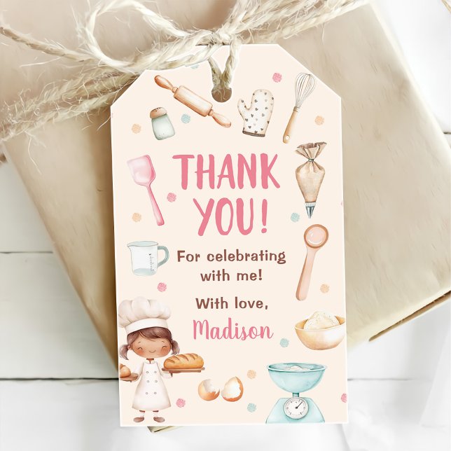 Girls backen erste Geburtstagsparty Geschenkanhänger (Von Creator hochgeladen)