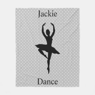Girls Ballerina Dancer Polka Dot Fleecedecke