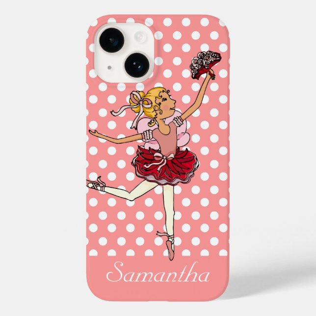 Girls ballerina rosa Korallenblonde Haare Case-Mate iPhone Hülle (Rückseite)
