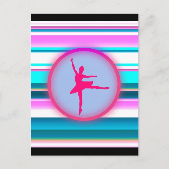 Girls Ballerina Tanz Postkarte (Vorderseite)