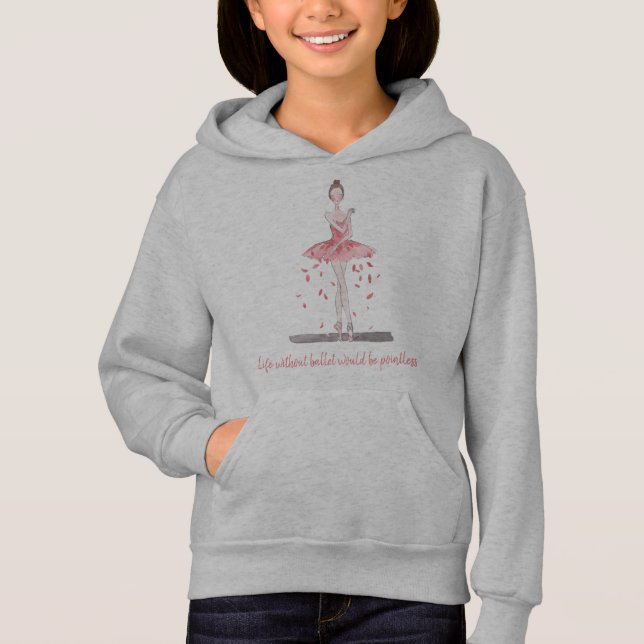 Girls Ballerina Tänzer Ballet Sweatshirt hoodie (Vorderseite)