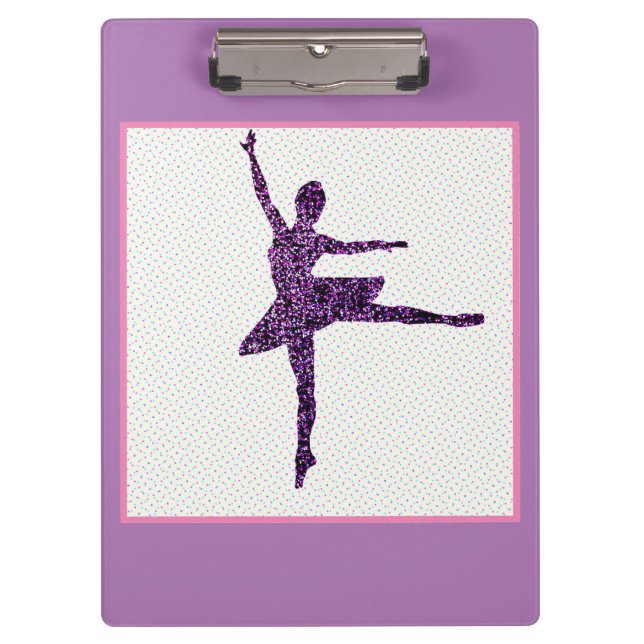 Girls Ballet Dancer Pastel Personalisiert Klemmbrett (Vorderseite)