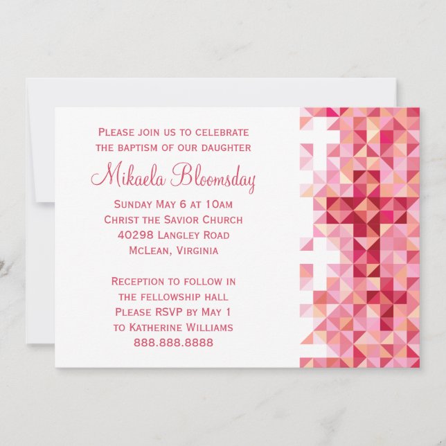 Girls Baptism Baby Dedication First Heilige Kommun Einladung (Vorderseite)