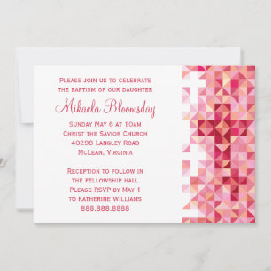 Girls Baptism Baby Dedication First Heilige Kommun Einladung