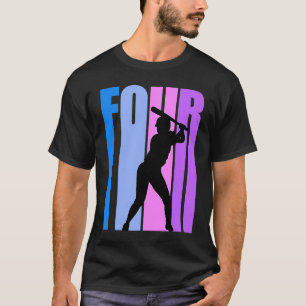 Girls Baseball Geburtstag 4. Softball Sports Girl T-Shirt