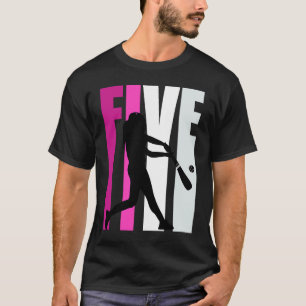 Girls Baseball Geburtstag 5. Softball Queen Base R T-Shirt