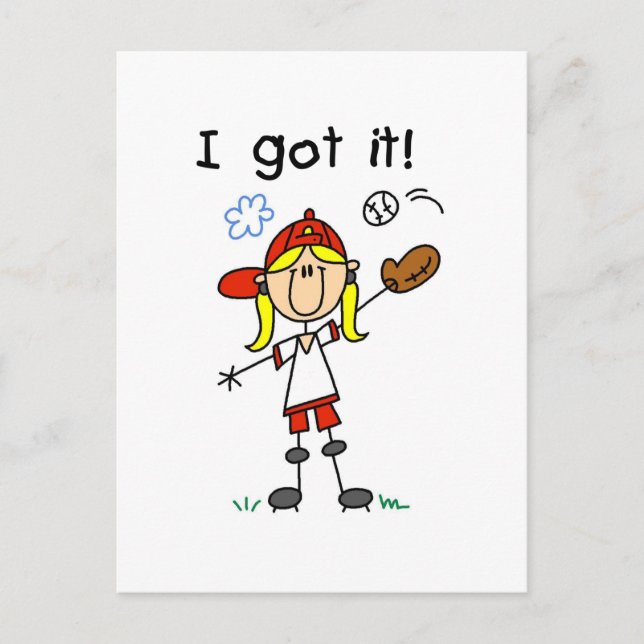 Girls Baseball Ich Got es Hemden und Geschenke Postkarte (Vorderseite)