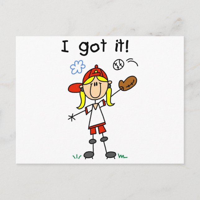 Girls Baseball Ich Got es Hemden und Geschenke Postkarte (Vorderseite)