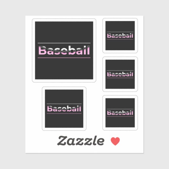 Girls Baseball - rosa geometrische Typografie Aufkleber (Blatt)