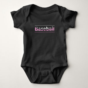 Girls Baseball - rosa geometrische Typografie Baby Strampler