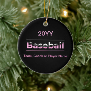 Girls Baseball - rosa geometrische Typografie Keramik Ornament