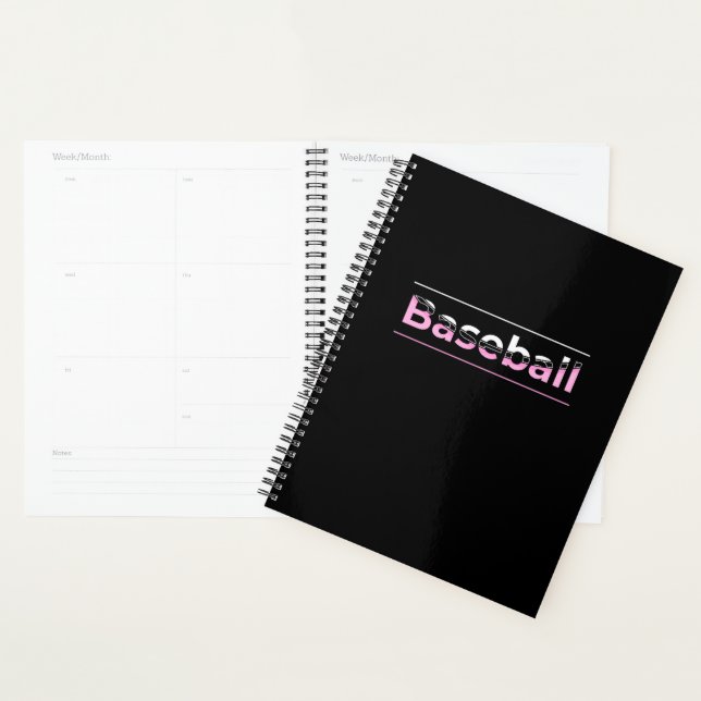 Girls Baseball - rosa geometrische Typografie Planer (Anzeige)