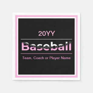 Girls Baseball - rosa geometrische Typografie Serviette