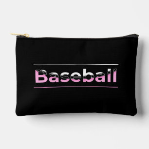 Girls Baseball - rosa geometrische Typografie Zubehörtasche