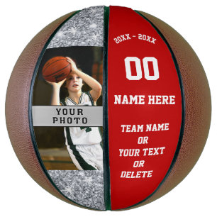 Girls Basketball Ball mit FOTO, Text, Farbe