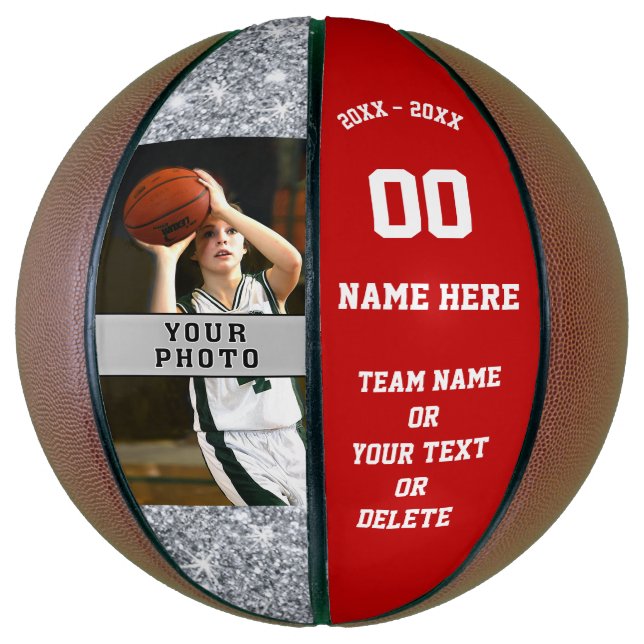 Girls Basketball Ball mit FOTO, Text, Farbe (Vertikal)