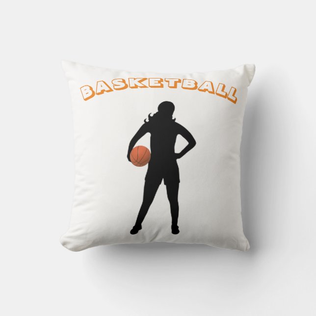 Girls Basketball Custom Throw Kissen (Vorderseite)