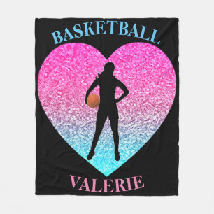 Girls Basketball Fleece Blanket